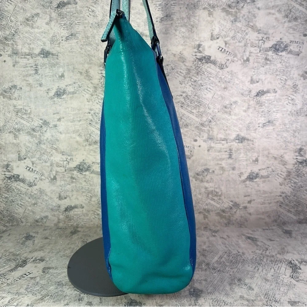 Marc by Marc Jacobs Blue/Green Lizard Stamped Leather Take Me Tote